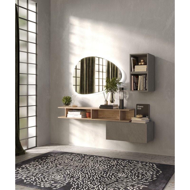 Lot 2 étagères murales MARINA effet argile 28cm