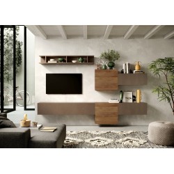 Rangement mural MARINA effet bois foncé L55 x P30 x H50