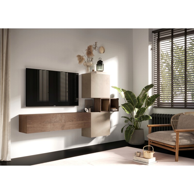 Rangement mural MARINA effet argile L55 x P30 x H50