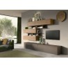 Rangement mural MARINA effet bois foncé  L69 x P30 x H29