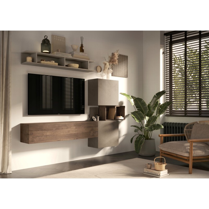 Etagère murale MARINA effet argile 138cm