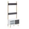 Vestiaire d'entrée ADELE gris anthracite et blanc 75cm