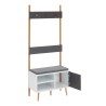 Vestiaire d'entrée ADELE gris anthracite et blanc 75cm