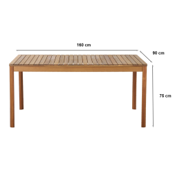 Table de jardin ORIA en bois d'acacia FSC 160 cm