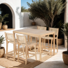 Table semi-haute KUTA  en bois d'acacia blanchi 100% FSC - 140x90x95 cm
