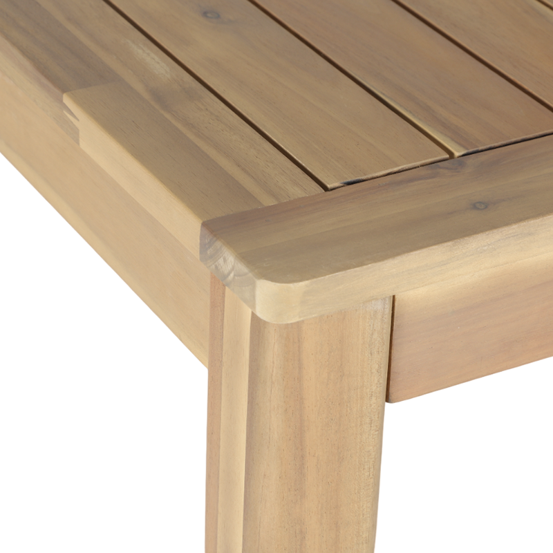 Table semi-haute KUTA  en bois d'acacia blanchi 100% FSC - 140x90x95 cm