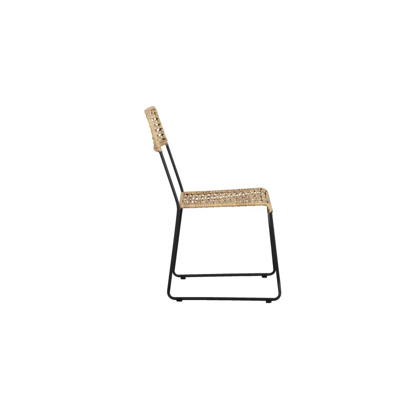 Lot de 2 chaises de jardin MASSA en résine tressée coloris naturel