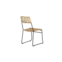Lot de 2 chaises de jardin MASSA en résine tressée coloris naturel