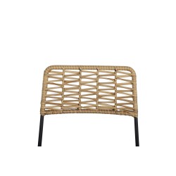 Lot de 2 chaises de jardin MASSA en résine tressée coloris naturel