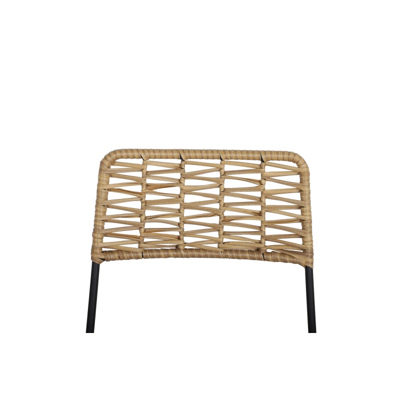 Lot de 2 chaises de jardin MASSA en résine tressée coloris naturel