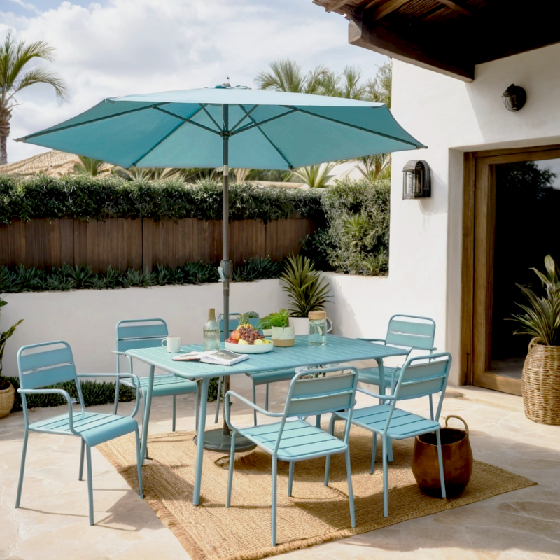 Lot de 2 chaises PANTONE en acier bleu givré