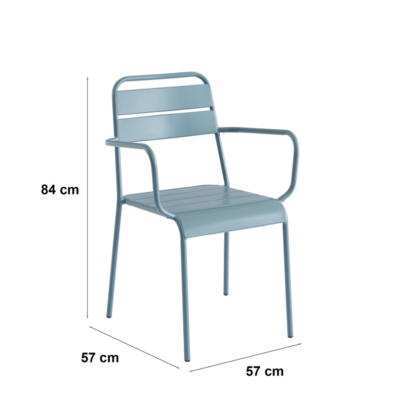 Lot de 2 chaises PANTONE en acier bleu givré