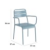 Lot de 2 chaises PANTONE en acier bleu givré