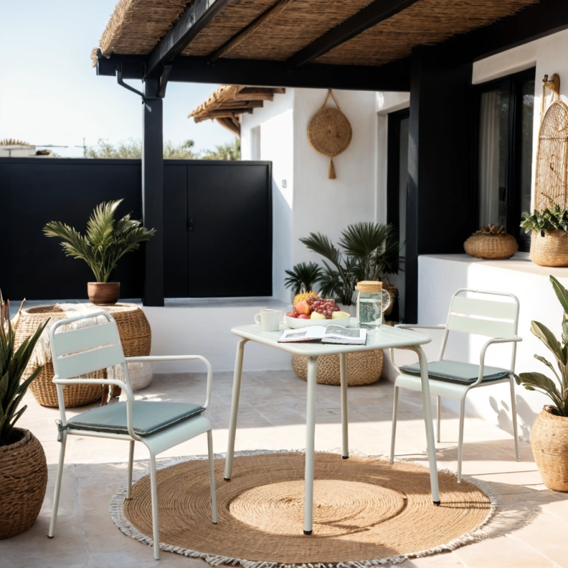 Lot de 2 chaises PANTONE en acier gris glacier