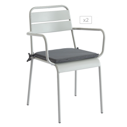 Lot de 2 chaises PANTONE en acier gris glacier