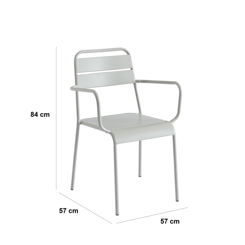 Lot de 2 chaises PANTONE en acier gris glacier