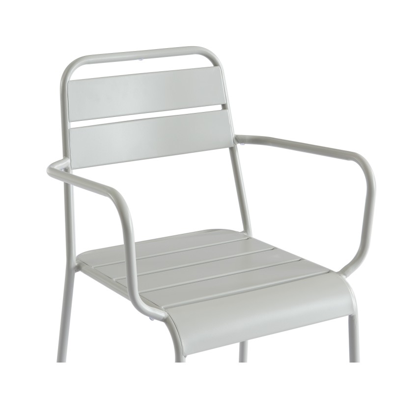 Lot de 2 chaises PANTONE en acier gris glacier