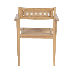 Lot de 2 fauteuils de jardin NORA en bois d'acacia FSC blanchi et résine tressée