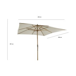 Parasol droit MOANA carré 3x3m - toile beige clair