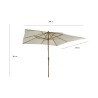 Parasol droit MOANA carré 3x3m - toile beige clair