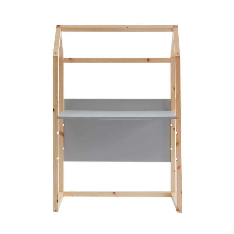 Bureau enfant cabane TINY gris et pin massif évolutif