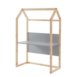 Bureau enfant cabane TINY gris et pin massif évolutif