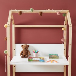 Bureau enfant cabane TINY blanc et pin massif évolutif