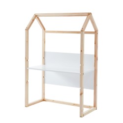 Bureau enfant cabane TINY blanc et pin massif évolutif