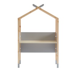 Bureau enfant tipi TINY gris et pin massif évolutif