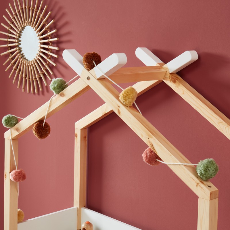 Bureau enfant tipi TINY blanc et pin massif évolutif