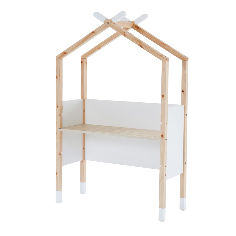 Bureau enfant tipi TINY blanc et pin massif évolutif