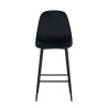 Lot de 2 tabourets LENA en velours noir avec pieds noirs