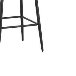 Lot de 2 tabourets LENA en velours noir avec pieds noirs