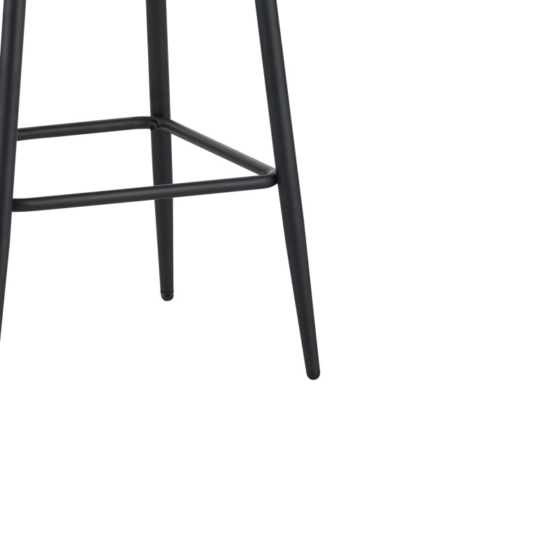 Lot de 2 tabourets LENA en velours noir avec pieds noirs