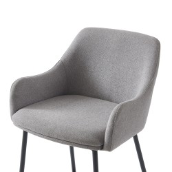 Lot de 2 tabourets de bar NILS tissu gris