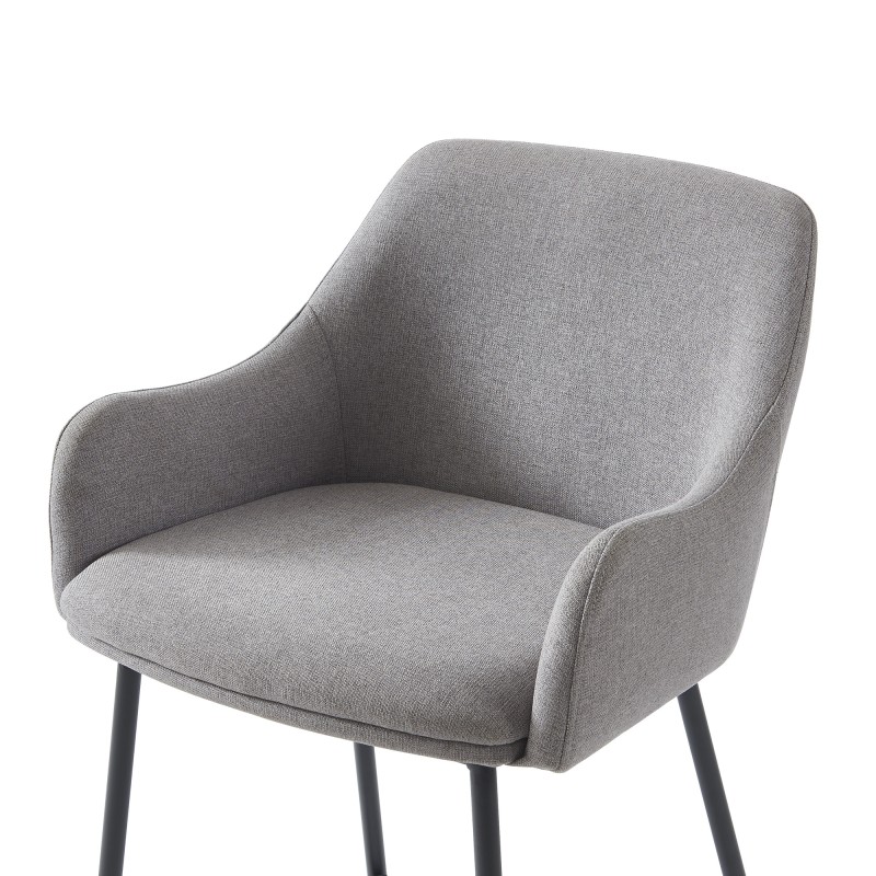 Lot de 2 tabourets de bar NILS tissu gris