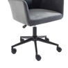Fauteuil MONACO  en velours gris anthracite avec pieds noirs