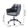 Fauteuil MONACO  en velours gris anthracite avec pieds noirs