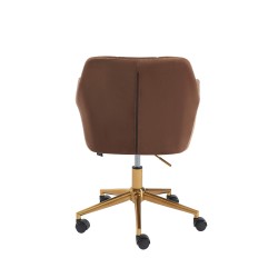 Fauteuil MONACO  en velours rouille avec pieds dorés