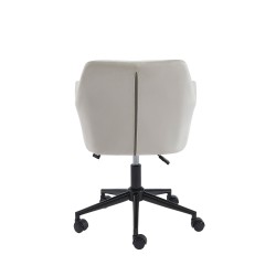 Fauteuil MONACO  en velours gris perle avec pieds noirs