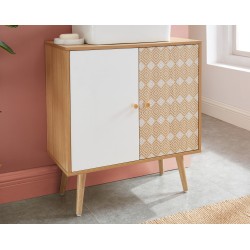 Meuble sous lavabo LEIKA effet chêne et motifs blancs 60cm