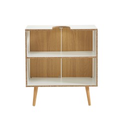 Meuble sous lavabo MAX blanc et effet chêne 60cm