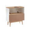 Meuble sous lavabo MILA blanc et effet chêne 60cm