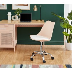 Chaise de bureau à roulettes PANTONE rose blush
