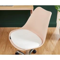 Chaise de bureau à roulettes PANTONE rose blush