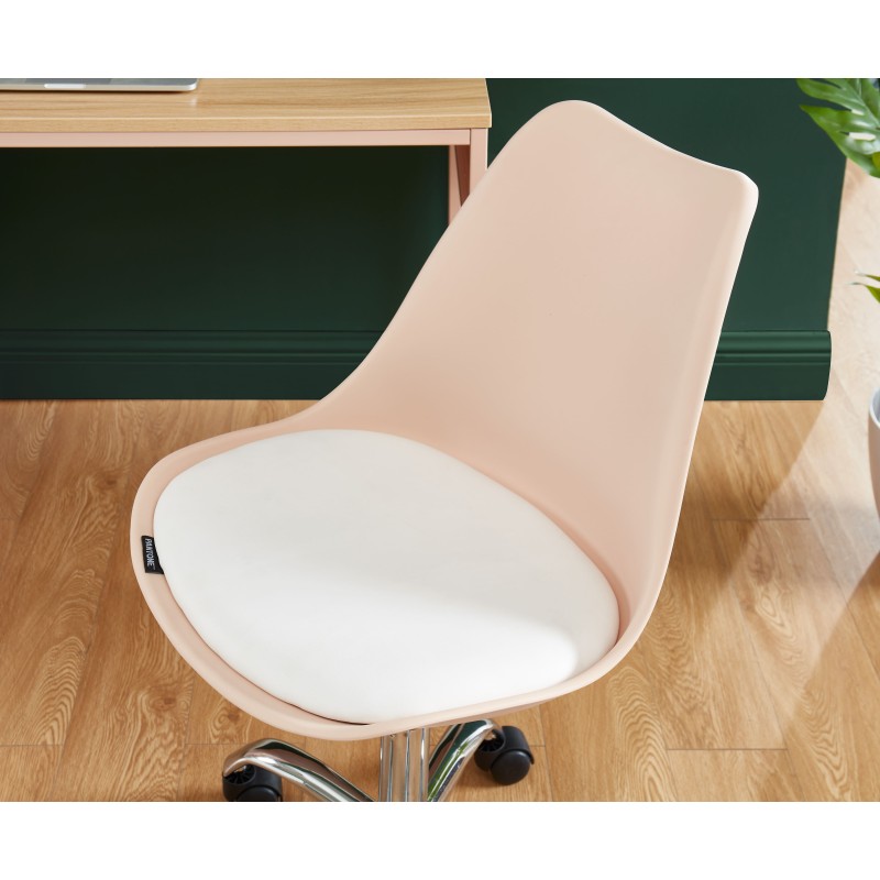 Chaise de bureau à roulettes PANTONE rose blush