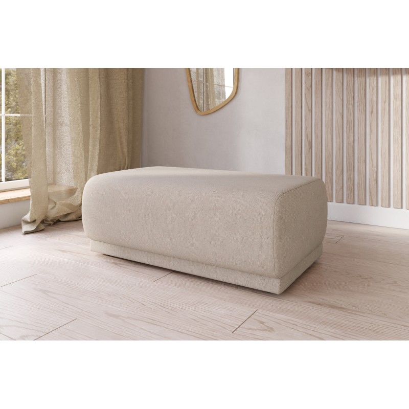 Pouf NOVA tissu beige 1 place