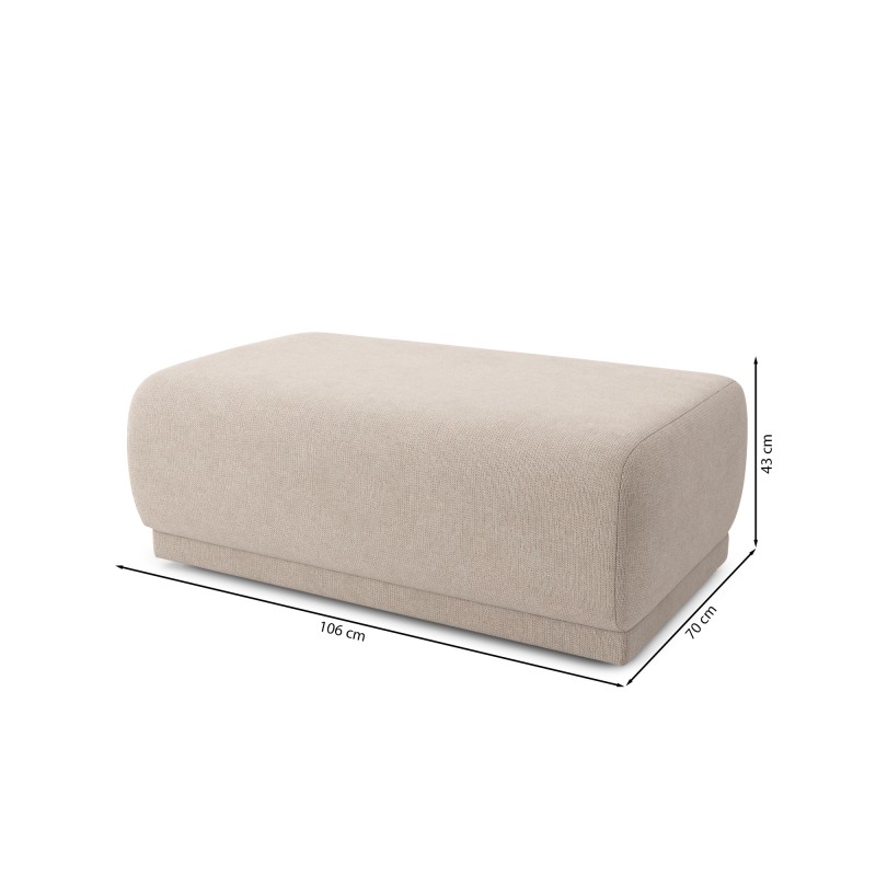 Pouf NOVA tissu beige 1 place