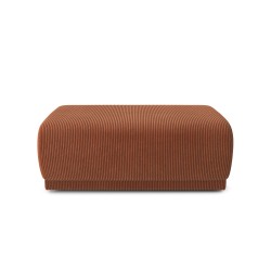 Pouf NOVA velours côtelé terracotta 1 place