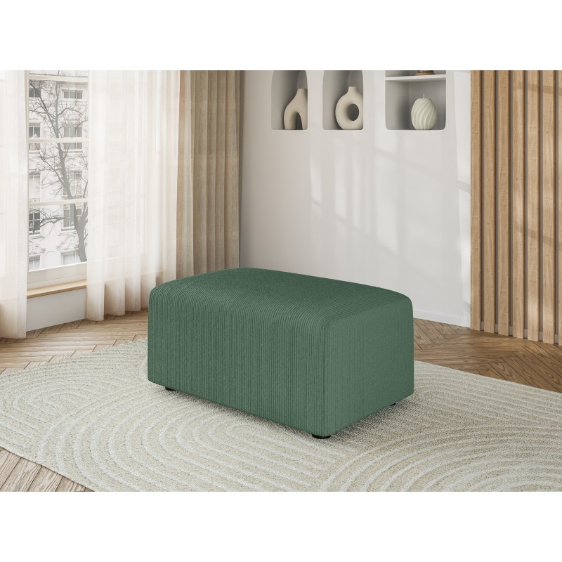 Pouf LEO velours côtelé vert